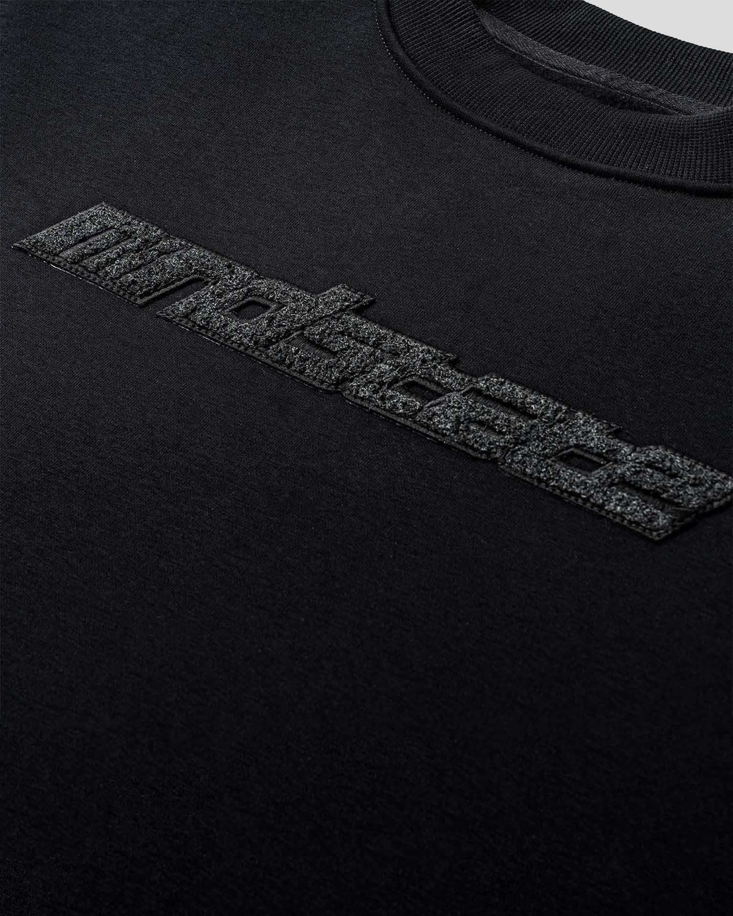 Black frotte crewneck