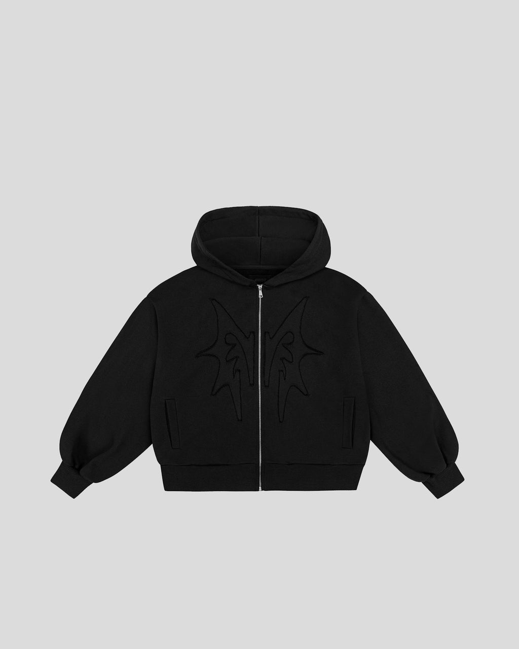 Distressed M zip hoodie